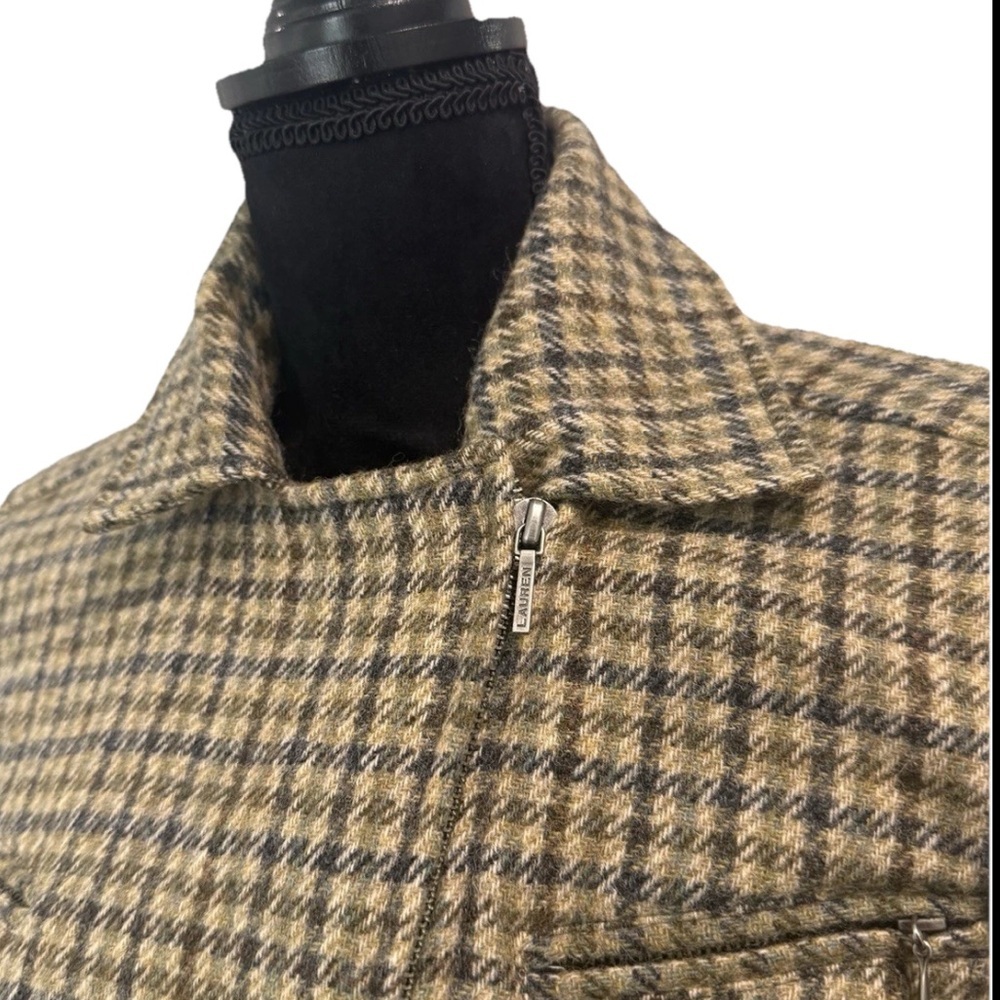Lauren Ralph Lauren Vintage 100% Wool Houndstooth Jacket Blazer Womens Size 4 - Picture 3 of 14